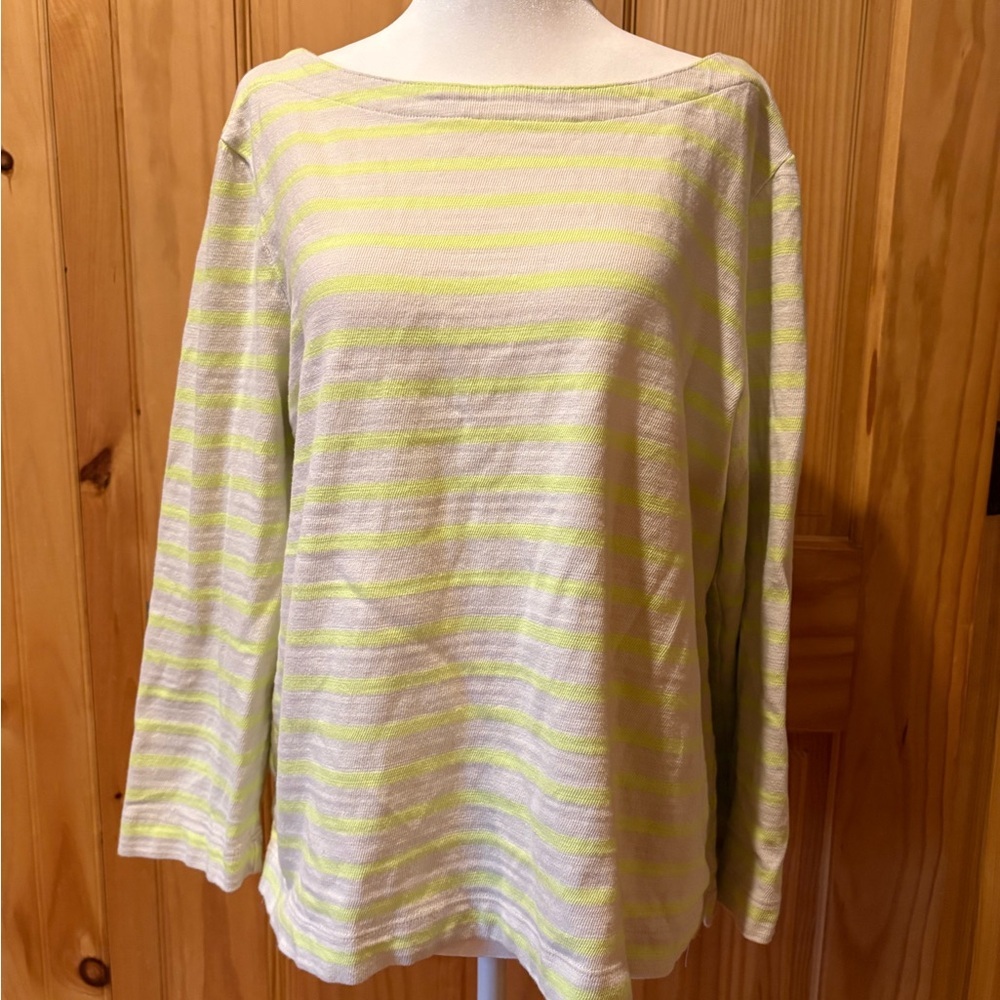 Loft Striped Women's Top in Yellow and White